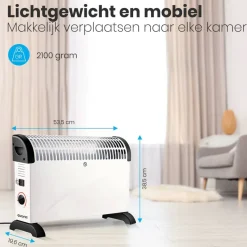 Auronic 2000 watt elektrische convectorkachel - White