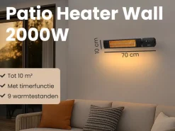 Auronic 2000 watt infrarood terrasverwarmer - Black