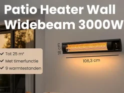 Auronic 3000 watt XL infrarood terrasverwarmer - Black
