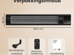 Auronic 3000 watt XL infrarood terrasverwarmer - Black