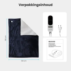 Auronic 180 x 130 cm elektrische deken - Blue