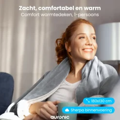 Auronic 180 x 130 cm elektrische deken - Grey