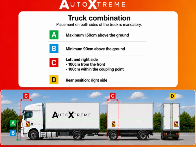 AutoXtreme Angles Morts Vrachtwagen sticker - Set van 5