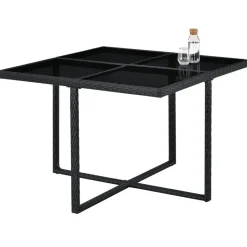Baracoa L polyrotan zwarte diningset