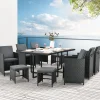 Baracoa XL polyrotan zwarte diningset