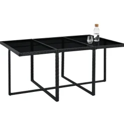 Baracoa XL polyrotan zwarte diningset