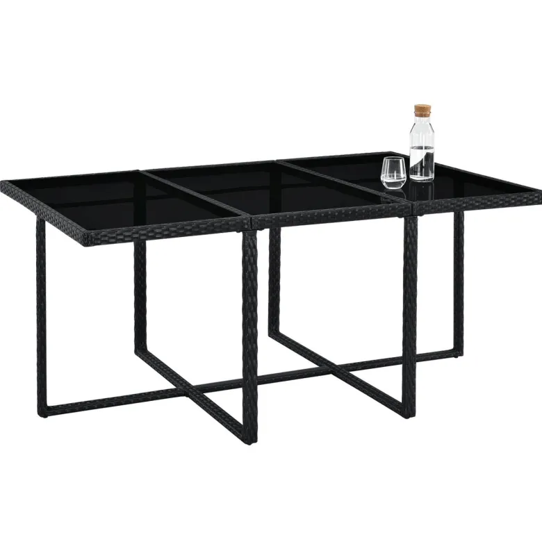 Baracoa XL polyrotan zwarte diningset