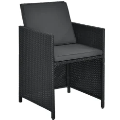 Baracoa XL polyrotan zwarte diningset