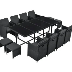 Baracoa XXL polyrotan zwarte diningset