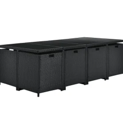Baracoa XXL polyrotan zwarte diningset