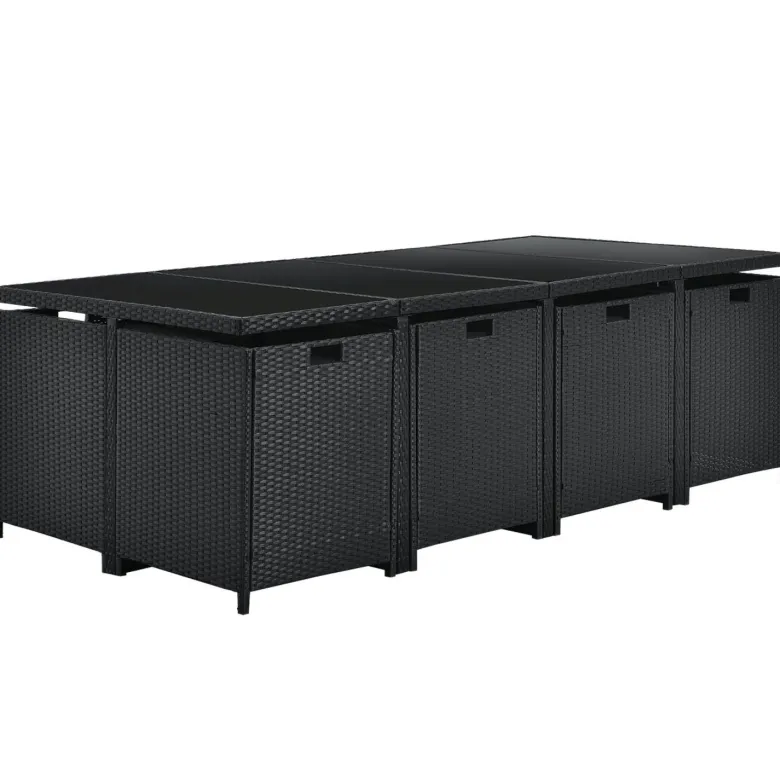 Baracoa XXL polyrotan zwarte diningset
