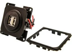 BBA dubbele USB contactdoos - black
