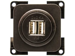 BBA dubbele USB contactdoos - black