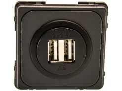 BBA dubbele USB contactdoos - grey