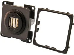 BBA dubbele USB contactdoos - grey