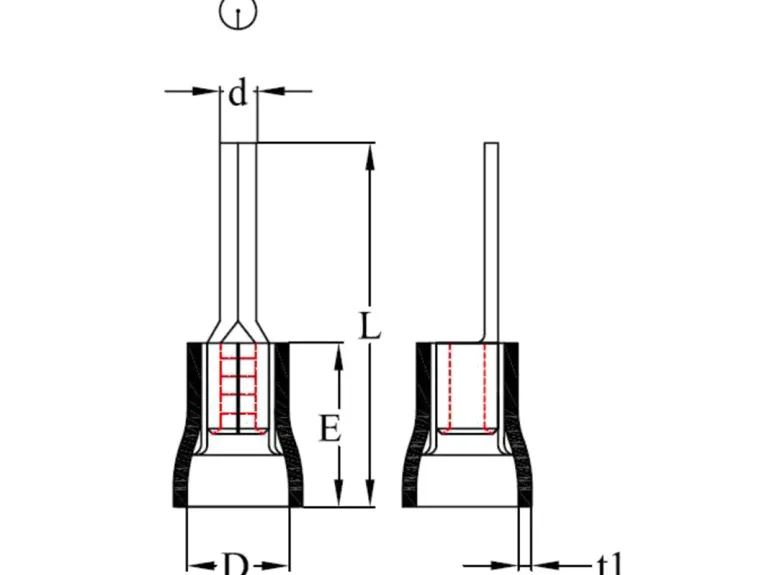 BBA kabelschoen Stift (3x stuks) - 16 mm²