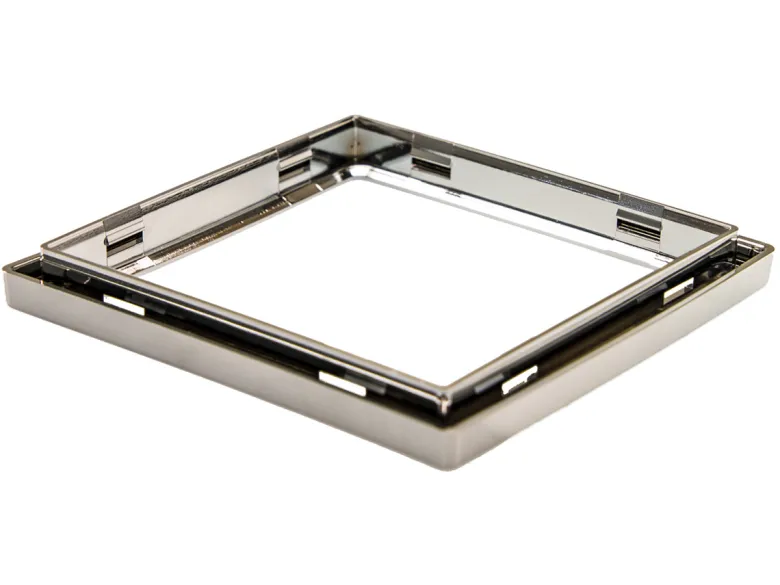 BBA 1-vaks stopcontact afdekraam - chrome