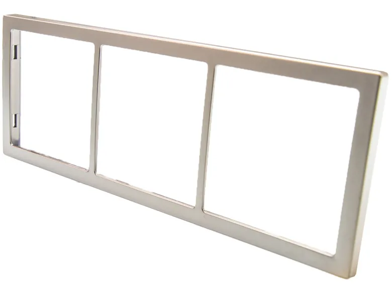 BBA 3-vak stopcontact afdekraam - silver