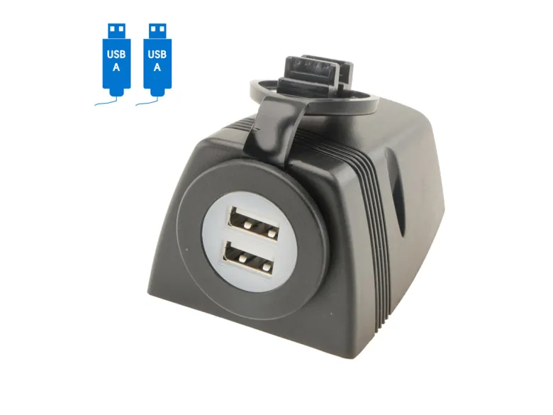 BBA 12-24V USB 5V DC 2,1A contactdoos opbouw