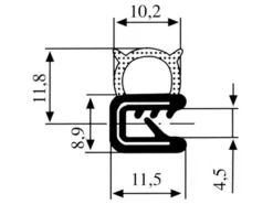 BBA zelfklemmend U-profiel met afdichtingsrubber zijkant - Hobby