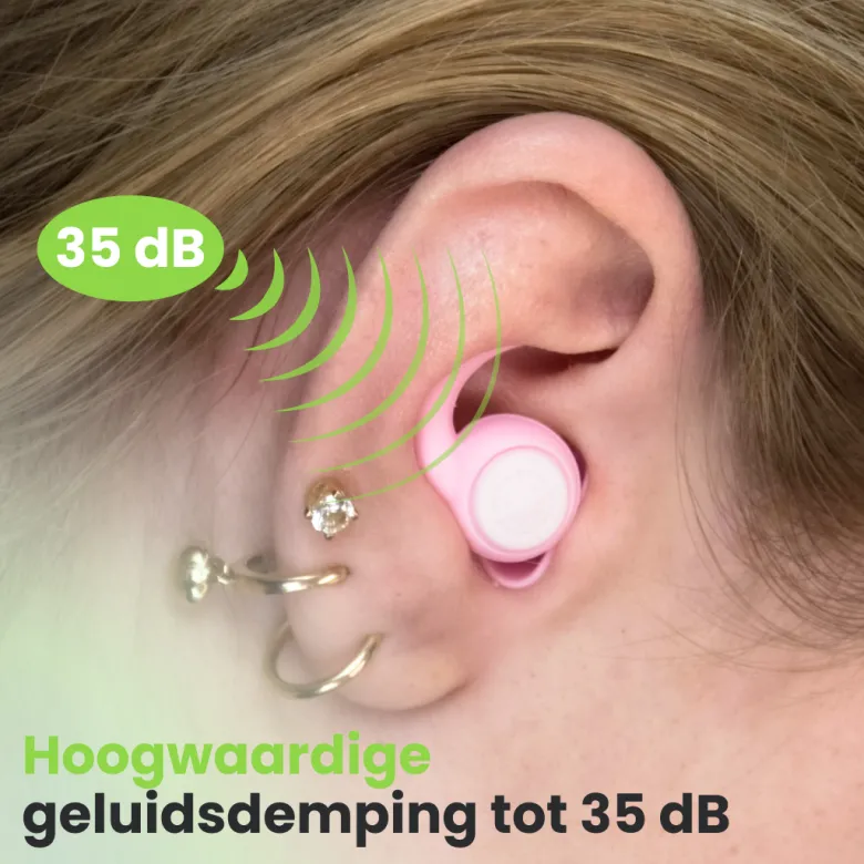 2BEHEALTHY 2-paar slaapoordoppen - Pink