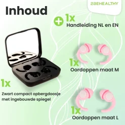 2BEHEALTHY 2-paar slaapoordoppen - Pink