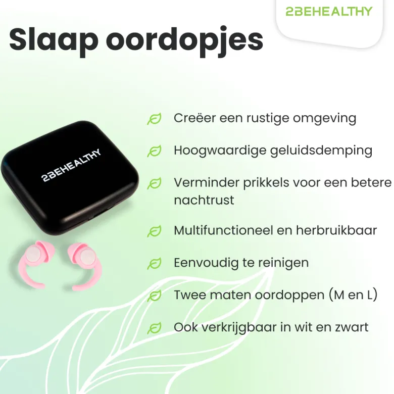 2BEHEALTHY 2-paar slaapoordoppen - Pink