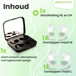 2BEHEALTHY 2-paar slaapoordoppen - White