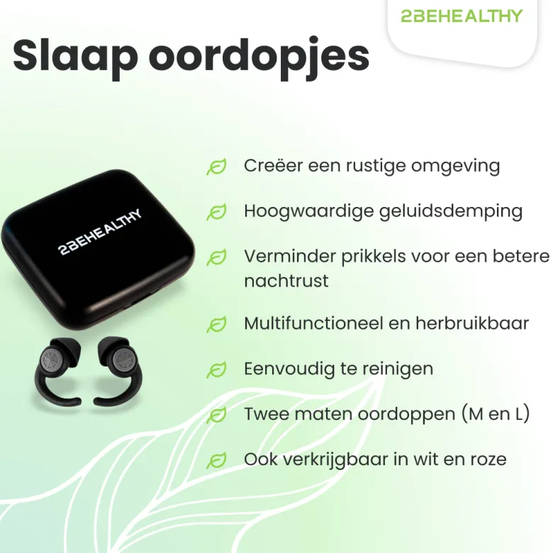 2BEHEALTHY 2-paar slaapoordoppen - Black