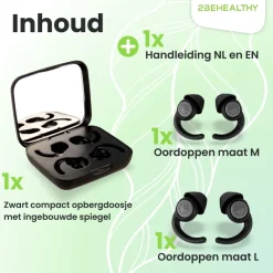 2BEHEALTHY 2-paar slaapoordoppen - Black