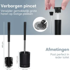 2BEHOME Wc borstel met houder - Black