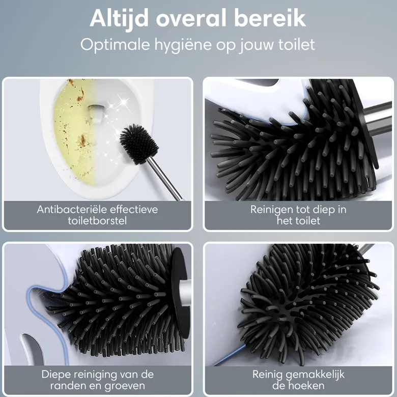 2BEHOME Wc borstel met houder - Black