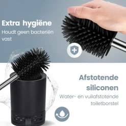 2BEHOME Wc borstel met houder - Black