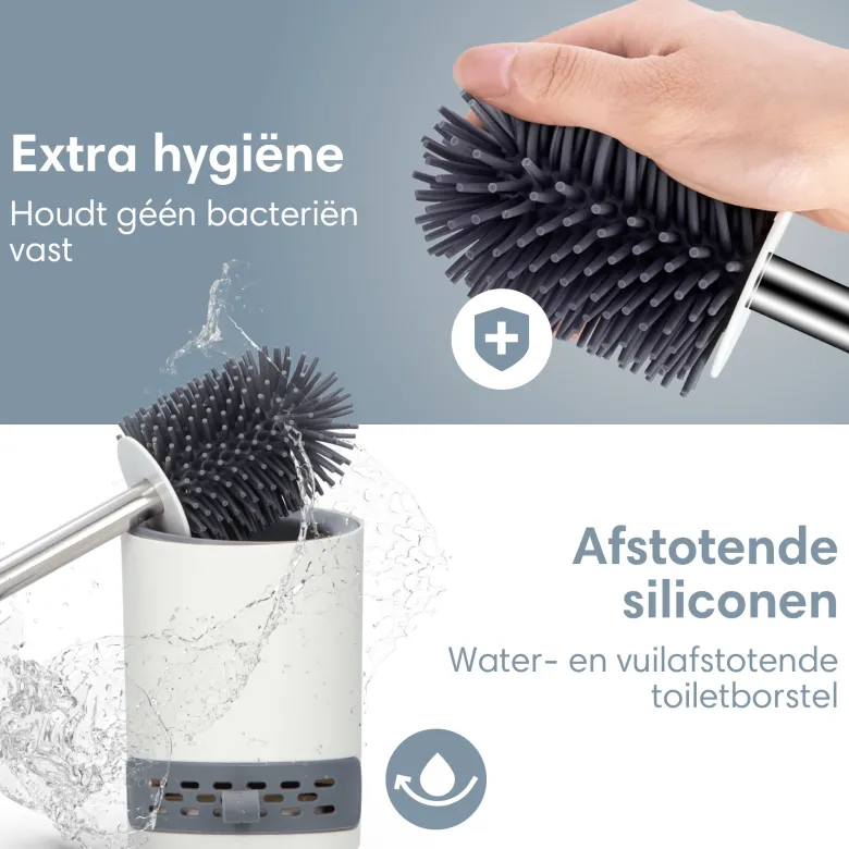 2BEHOME Wc borstel met houder - White