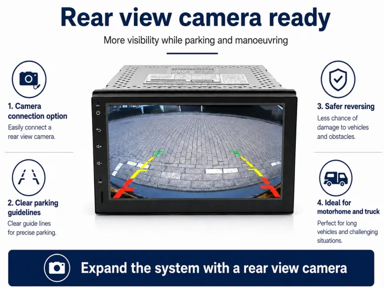 BergGPS 2-DIN inbouw radio camper navigatie met Carplay
