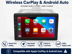 BergGPS 2-DIN inbouw radio camper navigatie met Carplay