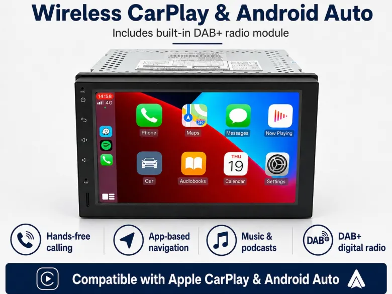 BergGPS 2-DIN inbouw radio camper navigatie met Carplay