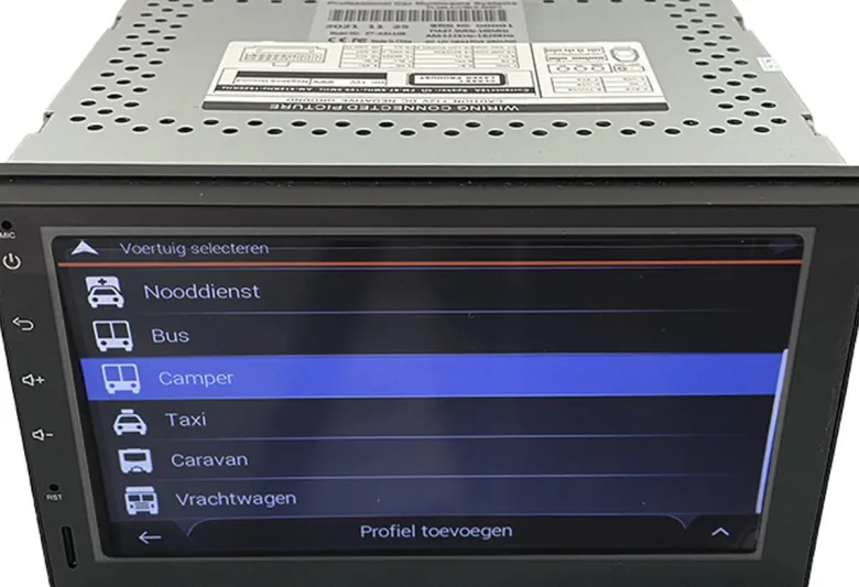 BergGPS 2-DIN inbouw radio camper navigatie met Carplay