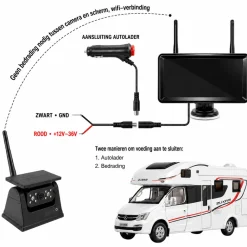 BergGPS Draadloze Magnetische solar camera met 7.2 inch display