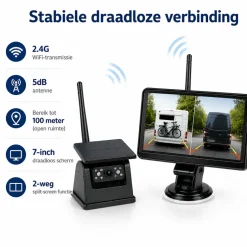 BergGPS Draadloze Magnetische solar camera met 7.2 inch display