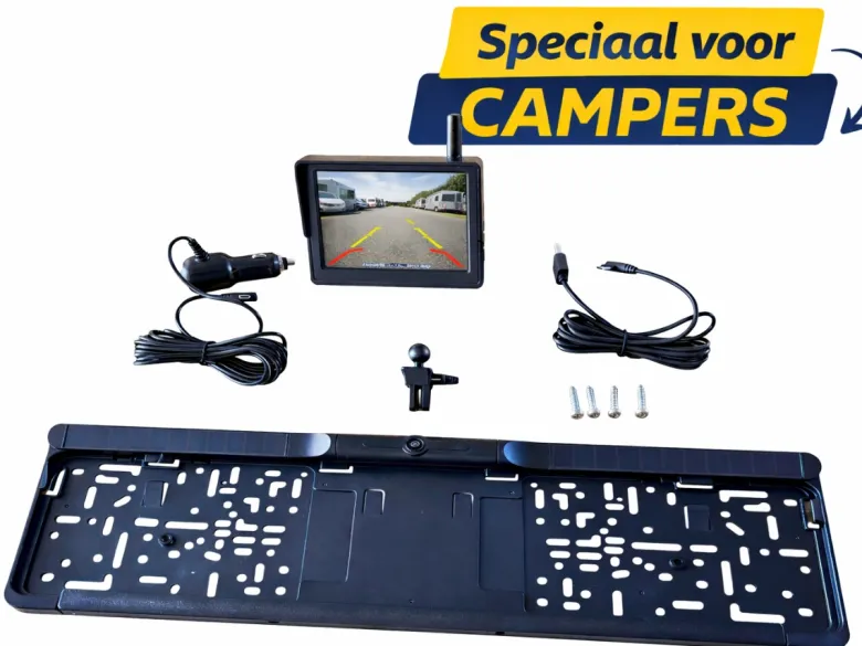 BergGPS draadloze solar achteruitrijcamera met 5 inch display