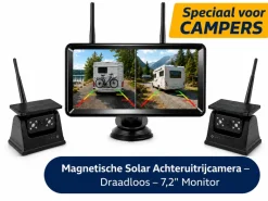 BergGPS Dubbele Magnetische solar camera met 7.2 inch display