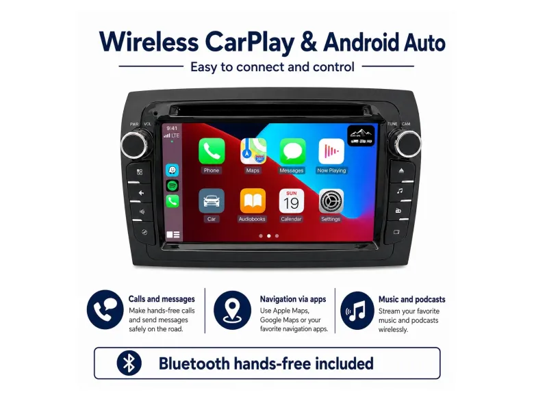 BergGPS Fiat Ducato DAB+ Radio camper navigatie met Carplay