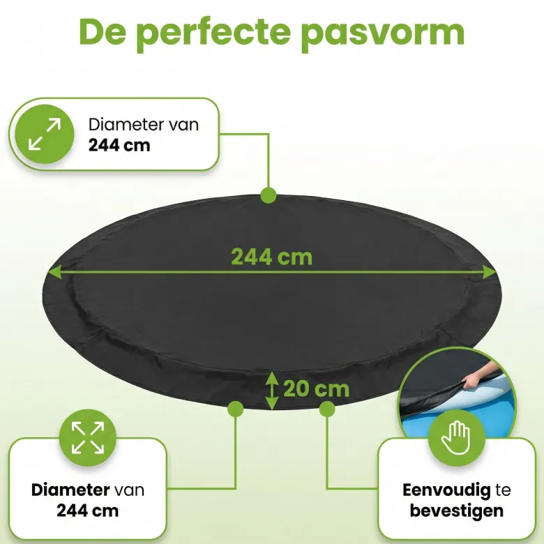 Bestway ø244 cm afdekzeil - Black