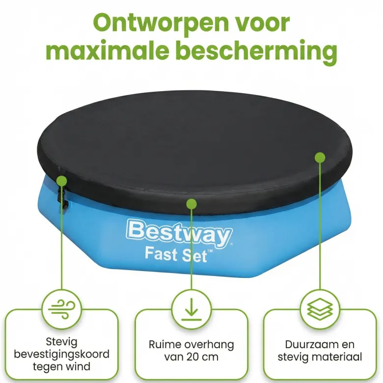 Bestway ø244 cm afdekzeil - Black