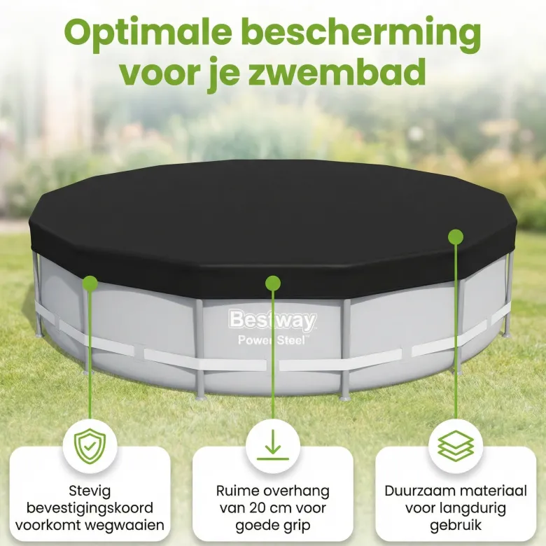 Bestway ø396 cm afdekzeil - Black