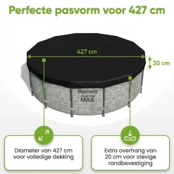 Bestway ø427 cm afdekzeil - Black