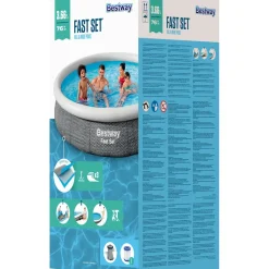 Bestway Fast Set Rotan zwembad set met filterpomp