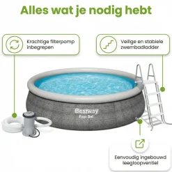 Bestway Fast Set 457x107cm Zwembad – 4-delig