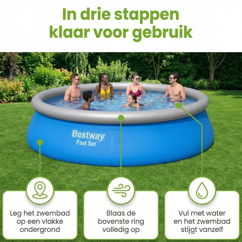 Bestway fast set 457x122cm zwembad – 4-delig